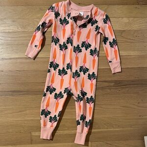Hanna Andersson Pink Carrot Print Footie